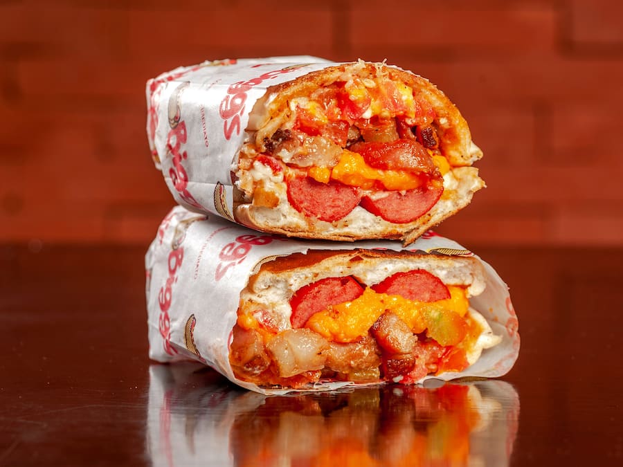 Dog bacon cheddar